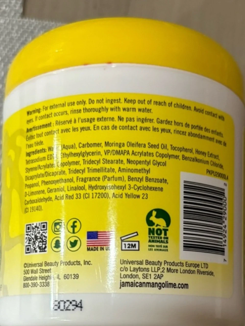 Jamaican Mango & Lime Locking Gel - Yellow